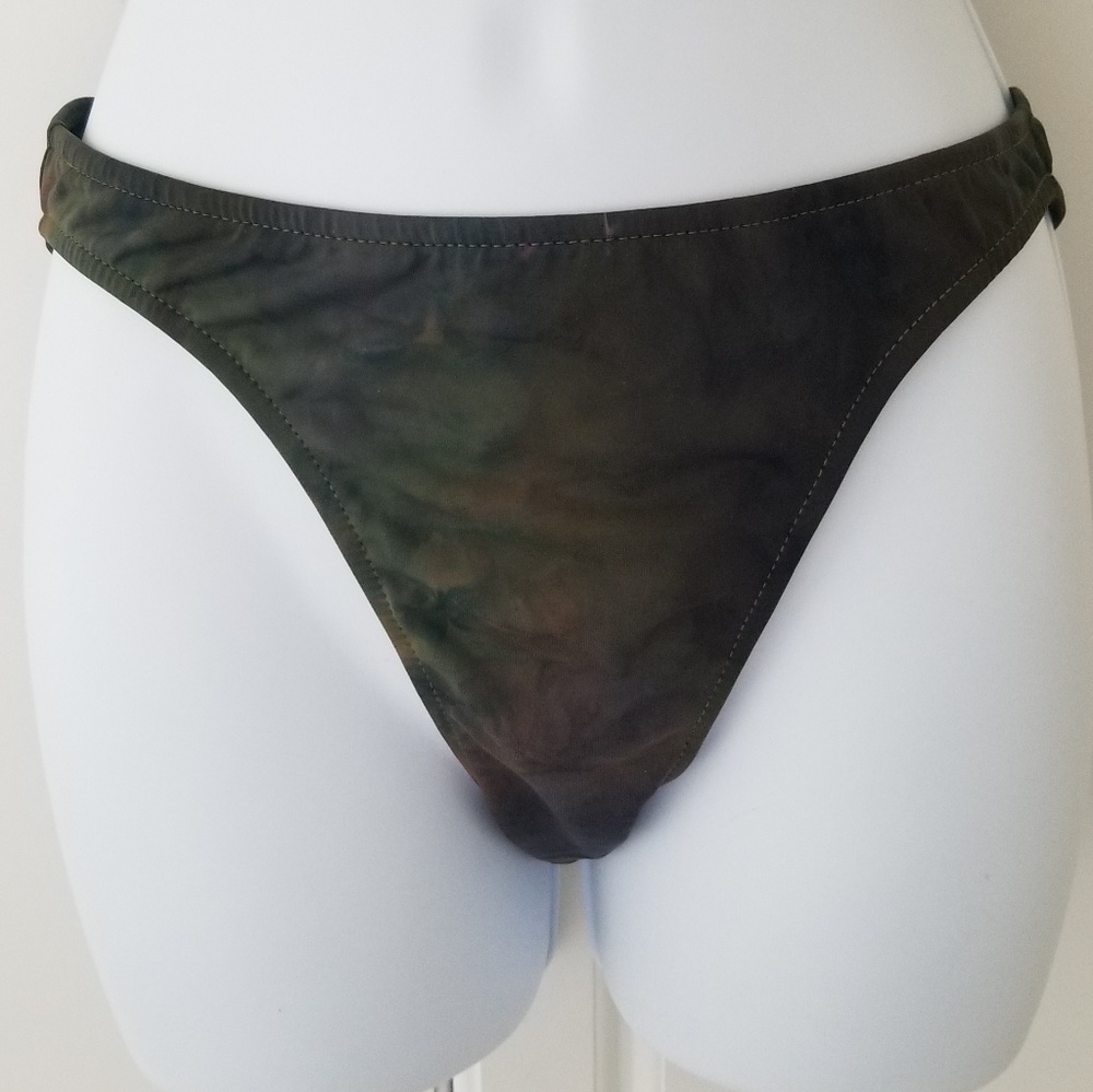 Dark Tie Dye Bikini Bottoms Low Rise